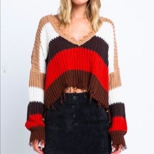 Skylar and Madison Fall Striped Sweater